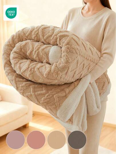 1pc Taffeta Edged Blanket - The Top Choice For Room Decor, Solid Color Plush Blanket, Super Soft, Lightweight, Cozy And Warm, Winter Blanket, Soft And Easy Care, Home Essential, Minimalist Plush Fabric Blanket, Home Textile, Available In Multiple Colors And Sizes, Multipurpose Blanket Suitable For Sofa, Bedroom, Etc.