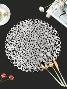 1/4/6pcs Star & Moon Woven Placemats, Suitable For Dining Table Decor, Party Tablecloth, Holiday Event - Multicolor - View 3