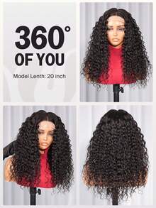 MEGALOOK 4x4 Lace Water Wave 100% Human Hair Transparent Lace Closure 8-30inch Long Wig Bob Wig Natural Color - Natural Looking Daily Use Office Ready Corpse Bride Halloween Vibes Party Style Y2K Baddie Vacation Outfits Outdoor Cosplay Campus School Holiday Christmas Part Wedding Festival Ready For Women - SNatural - View 6