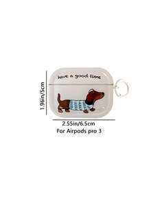 1pc Cartoon Dachshund Pattern Bluetooth Earphone Case Compatible With Apple 1/2/3/4, Pro/Pro2/Pro3