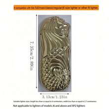 1 pieza Funda de encendedor con diseño de dragón de moda, diseño occidental moderno, artesanía de alta calidad, apariencia única, carcasa protectora resistente a los arañazos, caja de encendedor Merlion, funda de encendedor, adecuada para encendedor BIC J5 de tamaño completo - Caja de encendedor de metal a prueba de explosiones de moda y duradera, cierre a presión, compacta y ligera, diseño antideslizante, a prueba de explosiones, a prueba de viento, simple, retro y duradera, mejora tus accesorios diarios - Multicolor - View 11