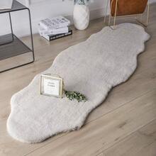 Ashler HOME DECO - Alfombra de piel de conejo sintético ultra suave, alfombra de área para recámara, piso, sofá, sala de estar, alfombra decorativa, color blanco, 2 x 3 pies - Gris - Ver 3