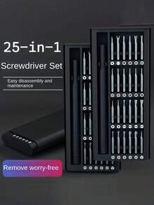 25-In-1 Multifunctional Plastic Precision Screwdriver Set - Manual Non-Electric Smartphone Tablet Disassembly Repair Tools, Including Various Screwdriver Bits High Precision Electronic Repair Tool Kit, Lightweight Plastic Precision Screwdriver Bit Set - 24Pcs Set Yellow - View 8