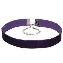 1.6cm 20pcs Purple Velvet Chokers Vintage Necklace For Women With Extension (XL-1002-6) - 1.6公分-20個-紫色 - 查看 1