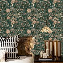 1 Roll 44cm*3/5/10m Self-Adhesive Seamless Removable Waterproof Vinyl Wallpaper, Vintage Luxury Style, Animal & Floral Pattern, Suitable For Indoor Wall Decor, Furniture & Cabinet Renovation - Volume 1 - View 5