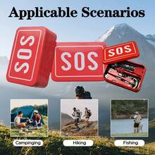 6pcs Outdoor Survival Gear Kit, Wilderness Survival Tools Set, Emergency Bag, SOS Box, Survival Pack - Multicolor - View 9