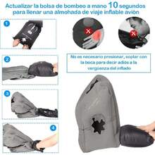 Almohada de viaje inflable, apoya cómodamente la cabeza, el cuello y la cintura para avión, automóvil, autobús, tren, almohada inflable para el cuello para dormir en la oficina, accesorios de viaje…,40966697 - Multicolor - Ver 6