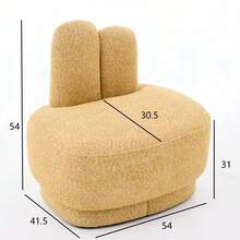 Living Room Chairs - Yellow + Fabric + Foam + Plywood + Solid Wood + Foam - View 10