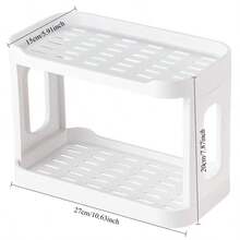 Multi-Functional Computer Desk Organizer Rack - Multi-Layer Storage Shelf - Cup Holder - Suitable For Home Bar Display - Applicable For Bathroom, Kitchen, Office Desk Storage - Sturdy Design - Fashionable Dual-Layer Design - For Organizing Cosmetics And Other Items - Multicolor - View 6