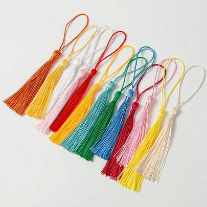 20pcs Mini Tassels With Rings - 12.7cm Polyester Tassels, Suitable For Bookmarks, Jewelry Making, DIY Crafts - 20 Vibrant Colors, Traditional Style Home Decor And Graduation Ceremony Decoration, Bookmark Accessories, Colorful Tassels, Decorative Tassels