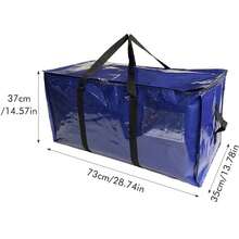 Gr8 Home Set Of 6 Heavy Duty Plastic Clothes Storage Bags Moving Boxes Bins Carry Case - Blue - View 2