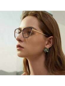 猫眼金属质感极简光致变色眼镜，休闲学院风装饰眼镜，女士款 - 彩色 - 查看 4