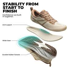 Women's Lightweight Road Running Shoes – Non-Slip Cushioned Sneakers For Gym, Workout, Walking & Tennis Arch Support & Comfort For 5K Activities - Màu Khaki - Xem 7