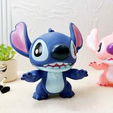 Cartoon Character Figurine Sticker Style Toy Storage Jar Set, Made Of Plastic Material, Also Includes A Piggy Bank - Blue - View 1