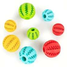 (Small, Medium, Large) Dog Dental Cleaning Ball - Chew Resistant, Stress Relief, Teeth Grinding, Elastic Food Dispenser Ball - Multicolor - View 6