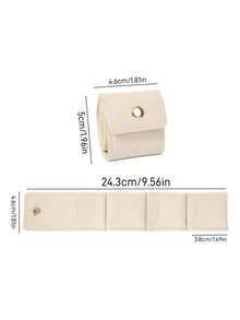 Customizable Foldable Mini Travel Jewelry Bag, Portable Jewelry Organizer Roll, Multi-Compartment Storage Simple Design, For Necklace, Earring And Ring Storage Pouch, Jewelry Small Bag, Suitable For Travel, Daily Use Or Gift - Multicolor - View 3