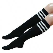 CT TAPESOCKS 2 đôi tất nữ cao đến đầu gối/bắp chân, thiết kế sọc, thích hợp cho các bữa tiệc, biểu diễn, thể thao, yoga, mặc nhà thường ngày, hoạt động ngoài trời. Có nhiều màu sọc khác nhau để lựa chọn. - Nhiều màu - Xem 9