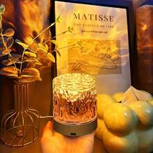 A Three-Color Crystal Lamp With Water Wave Projector And Night Light, Suitable For Home Decoration. Touch Control Is Available. It Is Suitable For Creating A Beautiful Atmosphere In Residential Bedrooms And Can Also Be Given As A Holiday Gift - Circular Water Ripples - View 9