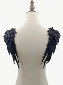 2 miếng dán hình cánh thiên thần thêu hoa, phụ kiện ren tự làm với họa tiết cánh thêu, miếng dán nhiều lớp, thích hợp cho cosplay, Halloween, tiệc tùng và tụ họp bạn bè. - Nhiều màu - Xem 12