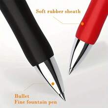 1 Set 43pcs Gel Pen & Refill Set, Stationery Writing Pens Black/Red/Blue Ink 0.5mm Blue Ballpoint Pens Office Supplies (3pcs Pens + 40pcs Refills) - Black, Blue, Red - View 3