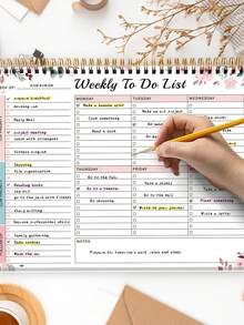 Trees Weekly Planner Notepad, Strong Backing Weekly Planning Notebook With Daily Sections, To-Do List, Habit Tracker & Productivity, Office Desk Accessories - A4 - View 7