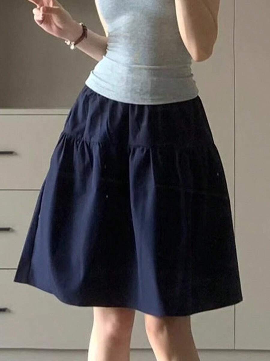 Women Skirts - Navy Blue - View 1