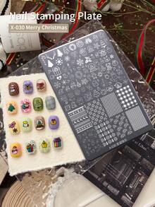 XEIJAYI 1 Nail Art Print Board, 30 Patterns, Checkered And Geometric Nail Art Templates, Metal Print Board, Suitable For Professional Nail Artists, DIY Nail Art Design Tool - Silver - View 16