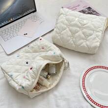 Embroidered Clutch Bag Large Capacity Cosmetic Organizer Bag Multi-Purpose Storage Pouch Soft Makeup Bag - Multicolor - View 9