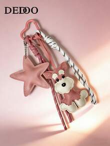 Dedoo INS Trending Dachshund Chocolate Personalized Baseball Keychain Pendant Woven Lanyard Accessory "I Love My Boyfriend" Kawaii Beach Essentials - Pink - View 3