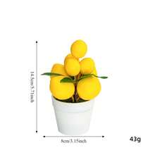 Decoración de bandeja escalonada con limón de estilo veraniego, planta de limón artificial, decoración rústica del hogar, planta de limón falsa en mini jarrón, accesorio de verdor para bandeja escalonada (estilo de limón) - Multicolor - Ver 16