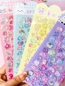 3D可爱贴纸手机壳装饰浮雕水晶趣味卡通贴纸，适用于杯子、文具盒、桌面装饰 - 新款3D仙鹤水晶贴纸 - 可爱飞鼠古风贴纸装饰 - 非常适合家居装饰、派对装饰、生日礼物 - 彩色 - 查看 5