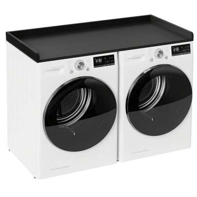 Laundry Countertop Cover With Raised Edge, 54" X 27.5" Corner Shelf Unit For Washer Dryer Storage, Guard Organizer And Hamper Station