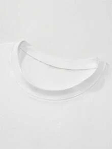 Camiseta hombre cuello redondo y manga corta.  Para hombres y mujeres, para parejas, para parejas, camiseta de manga corta con estampado de moda, camiseta de media manga, cómoda y transpirable - Blanco - Ver 6