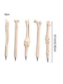 5Pcs/Set Funny Lifelike Bone Shape Ballpoint Pen School Office Writing Supplies Gift Stationery - Sets - View 5