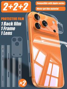 六合一防水透明膜,包含2片后盖保护膜+2片镜头保护膜+2片侧边防刮膜,超清超薄设计,裸机般触感,不伤屏幕,柔软曲面钢化玻璃屏幕保护膜,兼容 17 Pro/17 Pro Max,日常、办公、家用手机屏幕保护必备,防水防震防摔防刮。 - 無色 - 查看 8