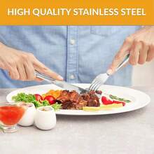 24Pcs Cutlery Dinner Set Stainless Steel Metal Tableware Forks Tea Spoons Boxed - Silver - View 5