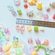 Harovo ビーズ アクリルビーズ 大きい アソート 手芸 アクセサリー パーツ キーホルダー ストラップ ヘアゴム カスタマペン制作に 縦穴 オーロラ メッキ加工 ミックス ランダム25ケ - ミックス ランダム25ケ - チェックする 7