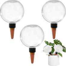 2pcs Automatic Watering Glass Balls, 17.5oz Indoor Plant Plastic Water Globes With Slow Release Top Fill Watering System, Watering Spike - Transparent - View 6