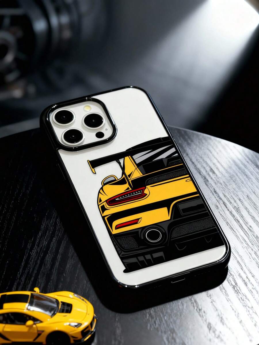 A Supercar Tail Printed Phone Case With A Racing Style Anti Drop Protective Cover Design Compatible With Iphone 13/16/17/15/14/13/12/11 - Multicolor - View 1