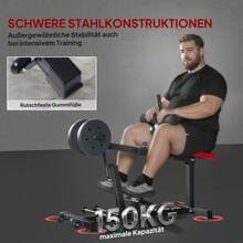 Leg Weight Bench, Calf Exercise Machine, With Wheels, Home Fitness Equipment, Steel, Black - Black - View 6