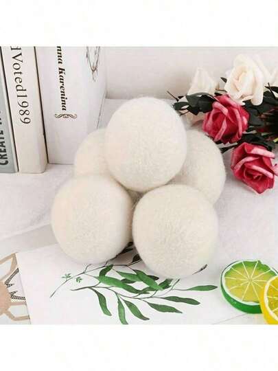6PCS Laundry Wool Dryer Balls - Natural Fabric Softener, Reusable, Reduces Clothing Wrinkles And Saves Drying Time, Better Alternative To Plastic Balls And Liquid Softener Christmas Stocking Fillers,Gifts,Funny Gifts,Ramadan,Personalised Gift,