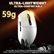 ATTACK SHARK G3 三模无线游戏鼠标，PAW3311 传感器，25000 DPI，59 克轻量化设计，5 个可编程按键，500mAh 电池续航 - 彩色 - 查看 4