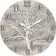 A Decorative Silent Wall Clock Designed With A White Tree Branch, Suitable Home Decor And As A, Powered By AA Batteries. - 12吋/30厘米 - 查看 1