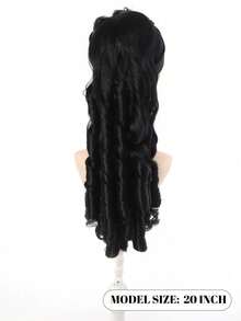 Peluca con coleta ondulada y rizada de 20 pulgadas de largo, hecha de fibra sintética resistente al calor, adecuada para que las mujeres la usen en Navidad, fiestas de Halloween y uso diario - Multicolor - Ver 4