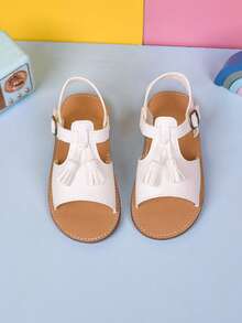 1 Pair Summer New Shiny Little Princess Soft Bottom Non-Slip Comfortable All-Match Girls New Roman Flat Sandals - White - View 19