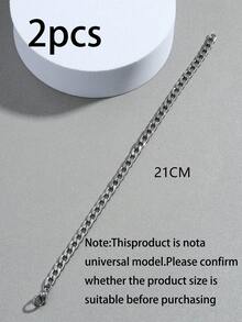 男士極簡風格手鏈 - 銀色 - 查看 6