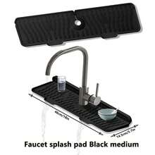 1pc Silicone Sink Mat, Non-Slip Waterproof Dish Drying Mat With 5-Degree Sloped Drainage Design, Foldable, Suitable For Kitchen And Bathroom Sinks, Size: 24" X 5.7" - Multicolor - View 15