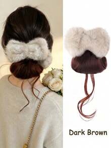 4英寸蓬松蝴蝶结发饰假发，发夹，女士蓬松发型，低发髻，盘发，龙须发髻假发爪夹，时尚发爪夹，优雅发夹 - 彩色 - 查看 11