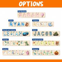 Personalized Name Puzzle, Baby Boy Girl Early Education Toy, 3D Letter Puzzle Toy, Wooden Letter Puzzle, 1st Birthday Gift, Wooden Puzzle, Customized Gift, Birthday Gift, Customized Wooden Puzzle Toy, Anniversary Gift, Building Block Gift Set - Pink and White, Right Side - View 6