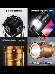 Linterna portátil solar multifuncional, lámpara de camping para iluminación exterior, luz de trabajo multifuncional, iluminación de emergencia para exteriores, lámpara de camping portátil - Unitalla - Ver 8